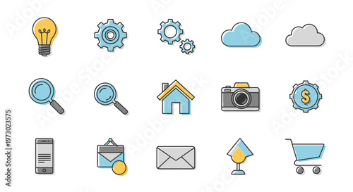 Collection of web interface icons.