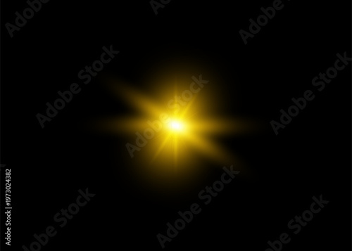 Bright yellow starburst lens flare