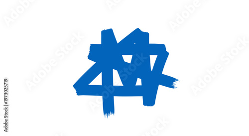 Blue Graffiti Number Four Symbol.
