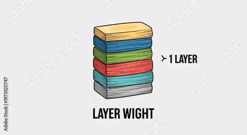 Colorful stacked layers illustration.