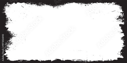 Distressed grunge border frame with rough edges.