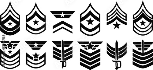 Military rank insignia symbols badges