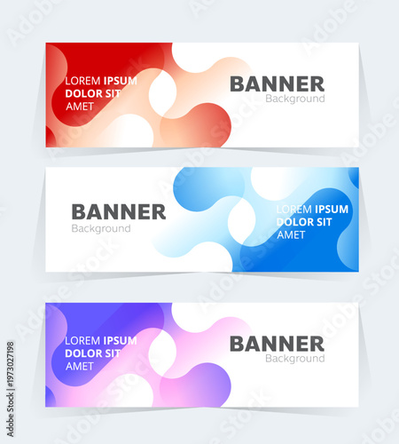 Geometric banner design with vector presentation template.