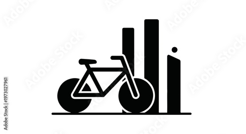 Bicycle, cycling, bike icon, transportation symbol, urban commute