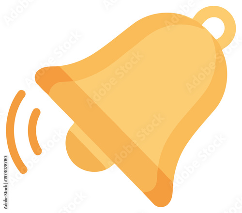 Mute bell icon with sound off symbol in clean flat vector modern style