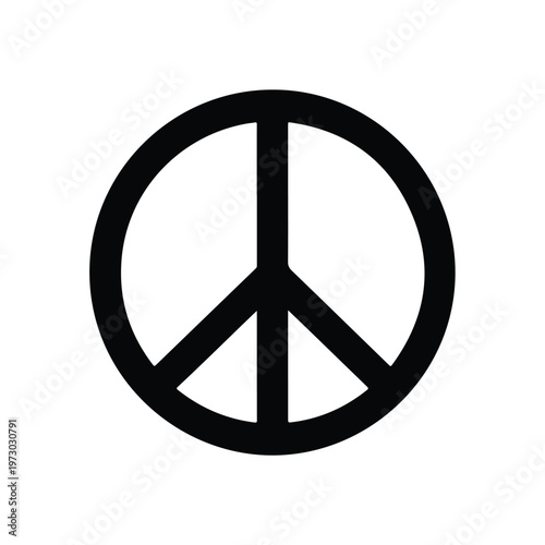 Peace Symbol Icon Isolated on a White Background