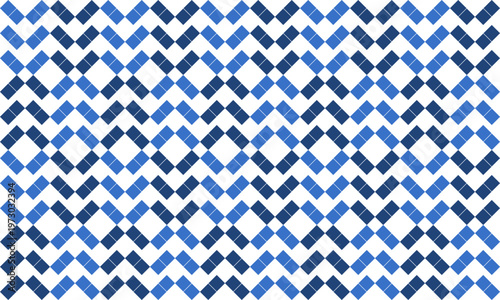 blue fabric texture, blue diamond checkerboard repeat pattern, replete image, design for fabric printing, rhombus grid net, horizontal wave