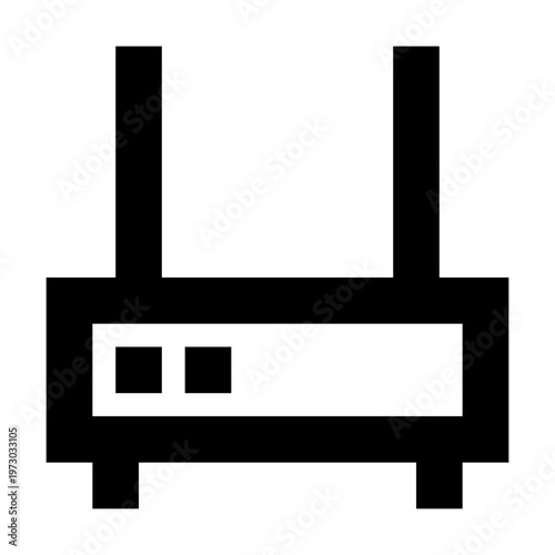 Router icon in sharp bold line style for internet and connectivity. Perfect for UI, dashboards, network apps, provider systems, and modern digital communication interfaces.
