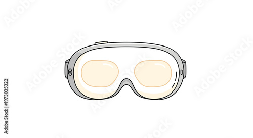 A white smart sleep mask with two large, oval, light yellow eye coverings and gray straps is centered on a clean white background.