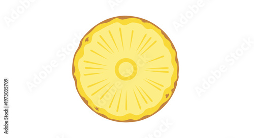 Fresh pineapple slice illustration on white background.