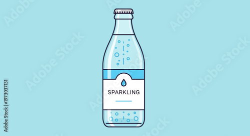 Sparkling Water Bottle Illustration Design.