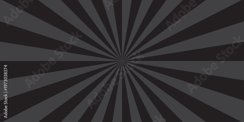 Abstract black and gray geometric sunbeam ray sum light sunburst texture design.