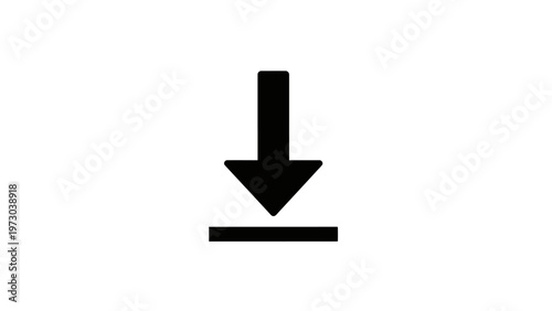 Black Download Arrow Icon Symbol.