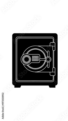 Black Safe with Combination Lock.