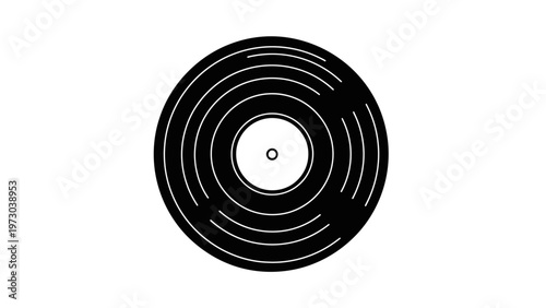 Vinyl Record Music Disc Black White.