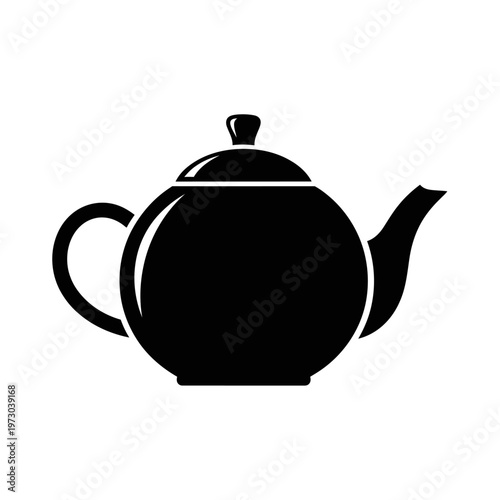 Black Teapot Silhouette Icon Graphic Design.