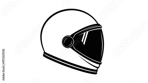 Motorcycle Helmet Illustration Simple Design.