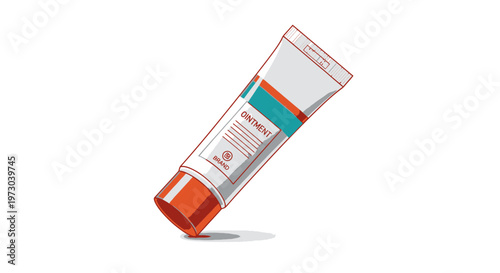 Cosmetic Tube Product for Skin Care and Health, Isolated on White