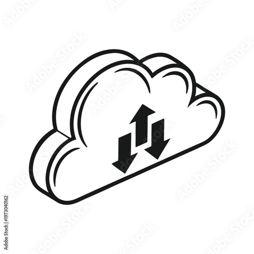 Cloud Upload Download Arrow Symbol

