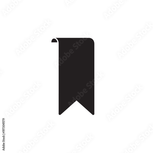 Gray bookmark icon for saved content. Professional flat vector ribbon symbol for favorites and page marking tools.