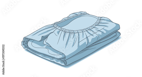 Folded Fitted Sheet Stacked Neatly for Laundry Organization