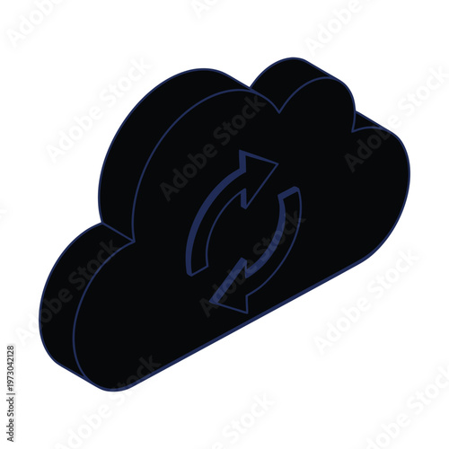 Cloud Synchronization Circular Arrow Icon

