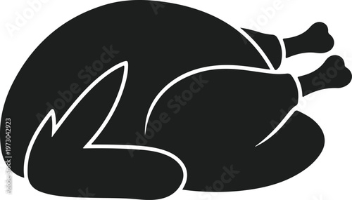 Roasted chicken silhouette icon
