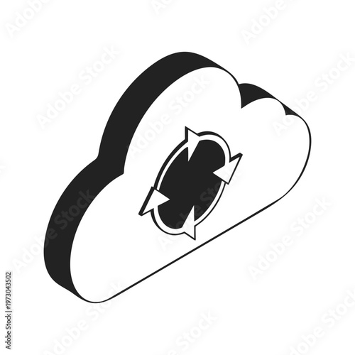 Cloud Synchronization Continuous Loop Icon

