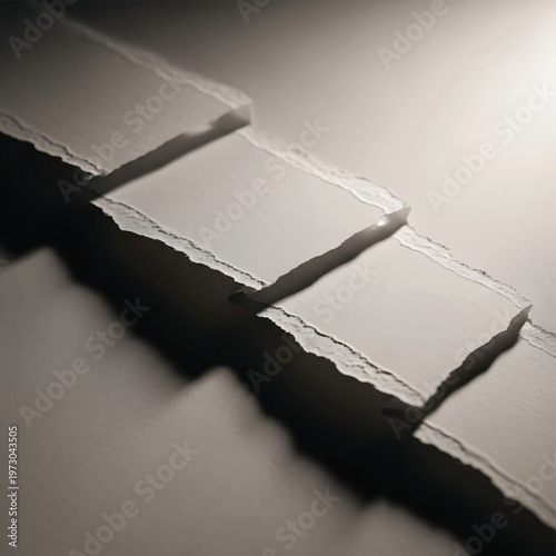 Broken white bricks on surface.