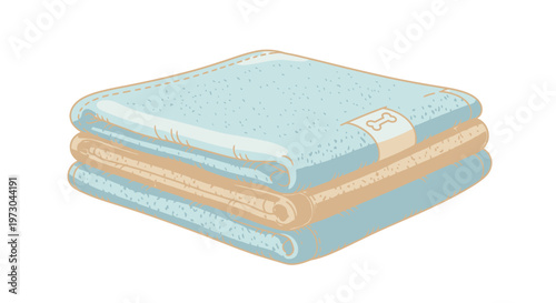 Folded Towels Stacked for Bathroom or Spa Use