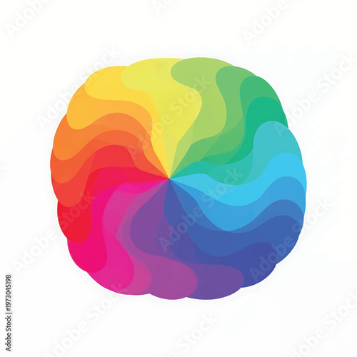Colorful Brain Illustration Rainbow Colors.