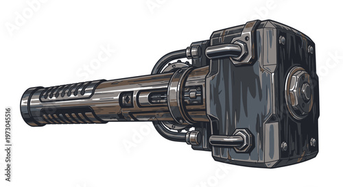 Futuristic Heavy Weapon Concept Illustration
