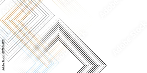 Abstract geometric hexagonal shapes pattern with metallic squares