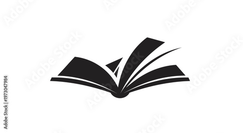 Open Book Icon Silhouette