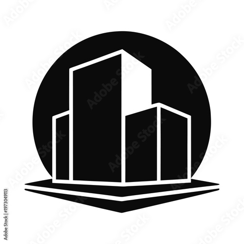 Modern City Skyscraper Vector Icon

