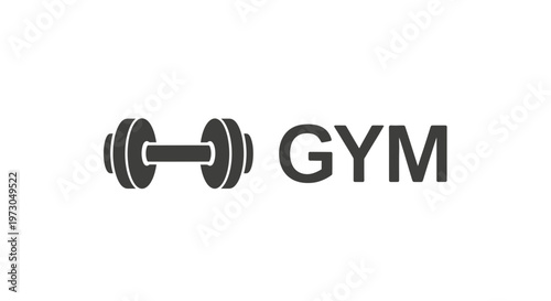 Gym icon with the word GYM and a dumbbell