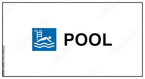 Pool Sign Icon - Swimming Pool Information Symbol