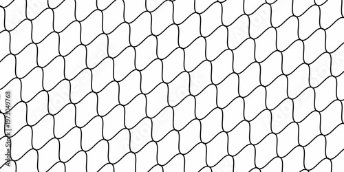 Curved net modern pattern. Seamless design for sportswear or equipment like soccer goals, volleyball nets, basketball hoops, hockey nets, and athletic gear