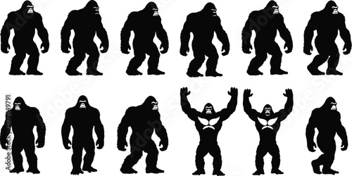 This title emphasizes both the subject (gorilla) and the action/movement, making it appealing and professional.