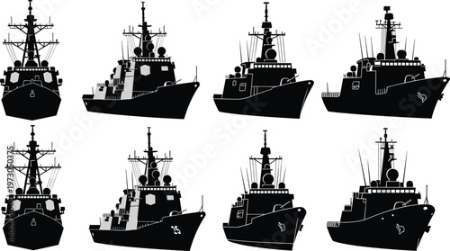 This title is clean, professional, and emphasizes both the subject (warships) and the format (vector pack).
