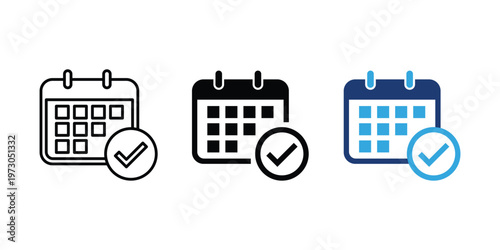 Calendar icon set. Calendar symbol. Calendar and clock icons. Calendar vector icon