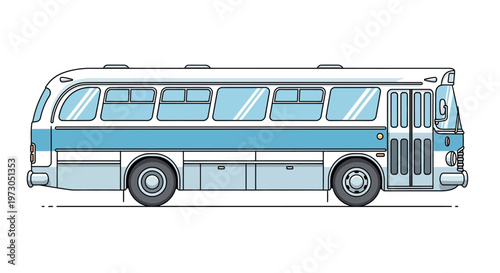 Retro style bus on white background.