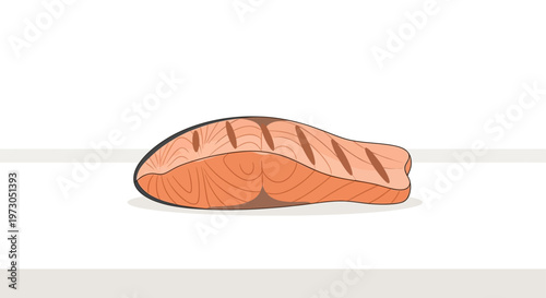 Delicious grilled salmon fillet on a clean white background