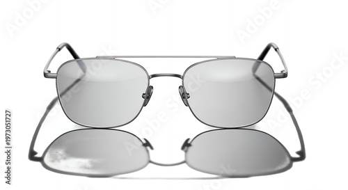 Double Layered Metal Framed Glasses on White Background