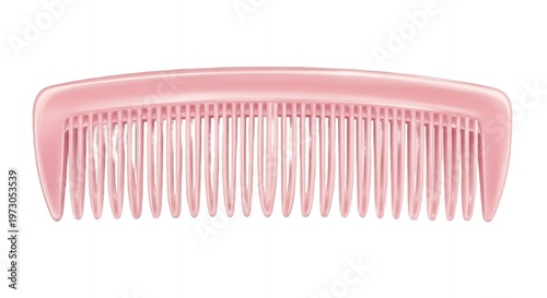 Pink Wide-Tooth Comb on White Background
