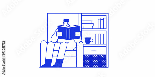 A person deeply engrossed in a book while relaxing in a chair