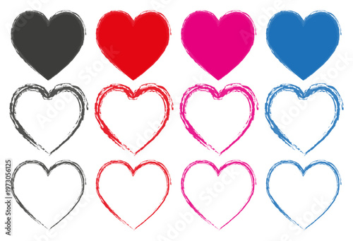 Herz mit Pinselstrichen, Vektor, Iconset 03
