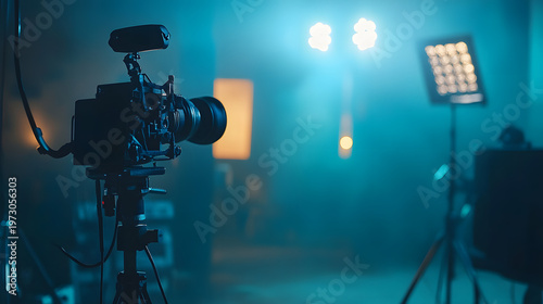 boom microphone film audio recording setup