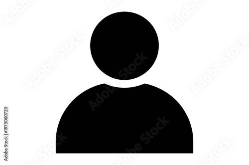 A simple black silhouette of a person icon on a white background
