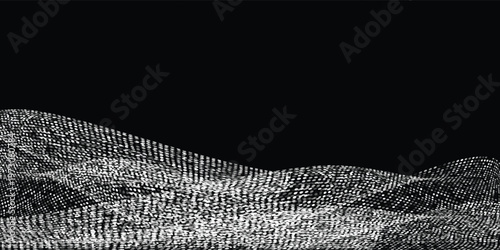 A pile of salt or powdered sugar grains texture. Silver dot particles splash, white spice powder. Isolated on a dark transparent background, vector illustration.